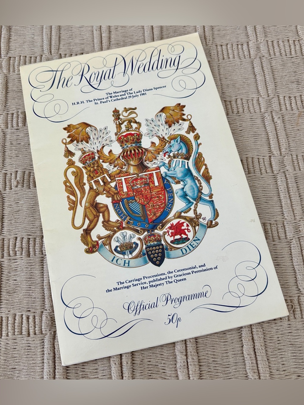 ROYAL WEDDING HRH The Prince of Wales & Lady Diana Spencer 1981 Official Program